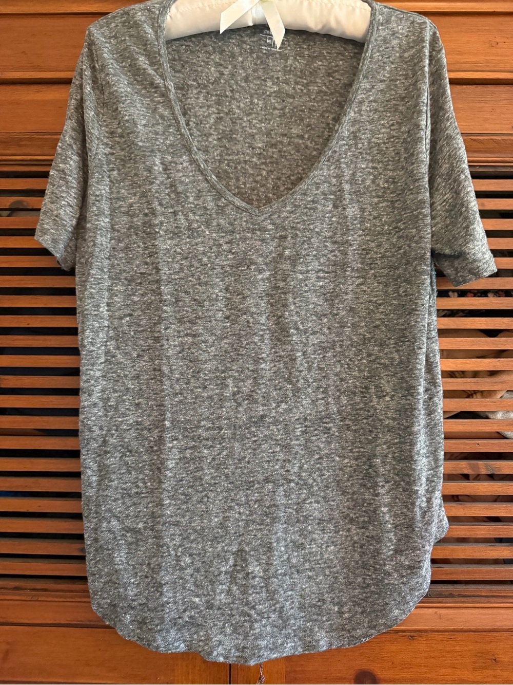Old Navy Heather Gray Short Sleeve V-Neck Tee